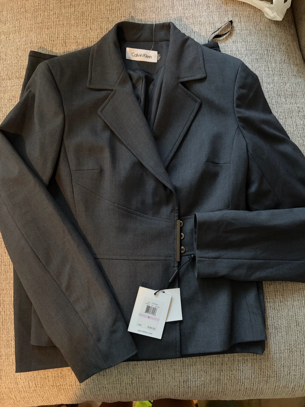Calvin Klein Charcoal Gray Women's Tailored Blazer